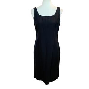 Vintage Talbots 100% Silk Little Black Dress With Square Neckline